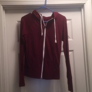 burgundy sweatshirt
